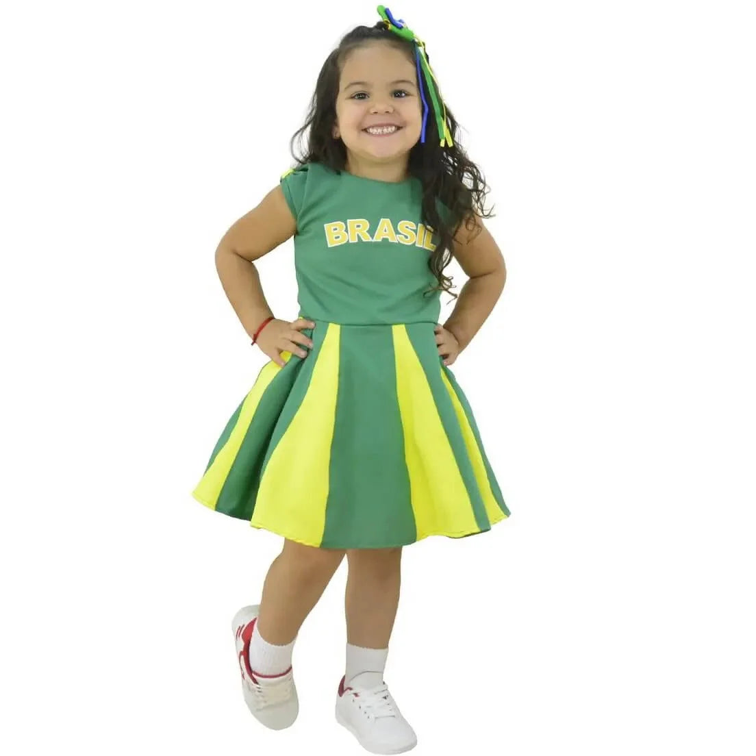 Children's Dress Brazil Green And Yellow - Cup:  Moderna Meninas