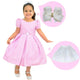 Vestido Infantil Poá Rosa Lunares Blancos + Lazo + Enagua Niña, Ropa Fiesta Cumpleaños
