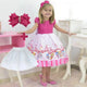 Children's Party Dress Circus Theme With Patati And Patatá + Hair Bow + Girl Petticoat, Clothes Birthday Party
