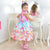 Children’s Pink Dress With Floral Blue Skirt And Birds - Dress