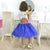 Children’s Prom Dress Abc Watercolor Blue + Hair Bow - Dress