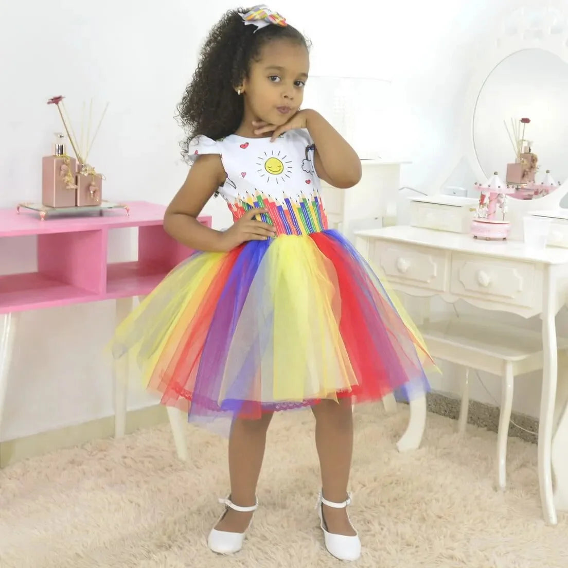 Unique ABC Watercolor Tule Skirt - Short Model Prom Dress for Your Princess  – Moderna Meninas