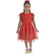 Children's Red Tulle Poá Dress - Christening, Wedding And Graduation