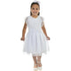 Children's White Tulle Poá Dress - Christening, Wedding And Graduation