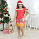 Vestido trapecio navideño para niña de Mickey y Minnie y gorro de Papá Noel