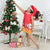 Christmas Mickey and Minnie Girl Trapeze Dress and Santa Hat - Dress