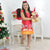 Christmas Mickey and Minnie Girl Trapeze Dress and Teddy Bear - Dress