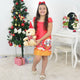 Christmas Mickey and Minnie Girl Trapeze Dress and Teddy Bear
