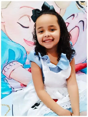 Customer photo - Alice in Wonderland dress in apron with cards, baby and girl cosplay
