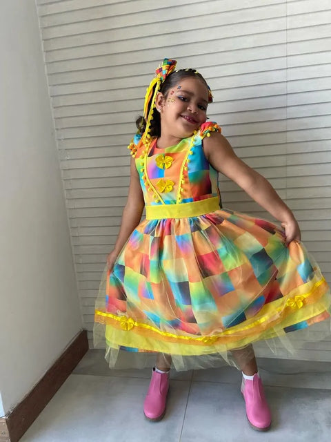 Customer photo - Yellow Plaid June Party Dress Luxurious