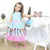 Dress Lol surprise blue and pink + Hair Bow + Girl Petticoat Clothing Birthday - Dress