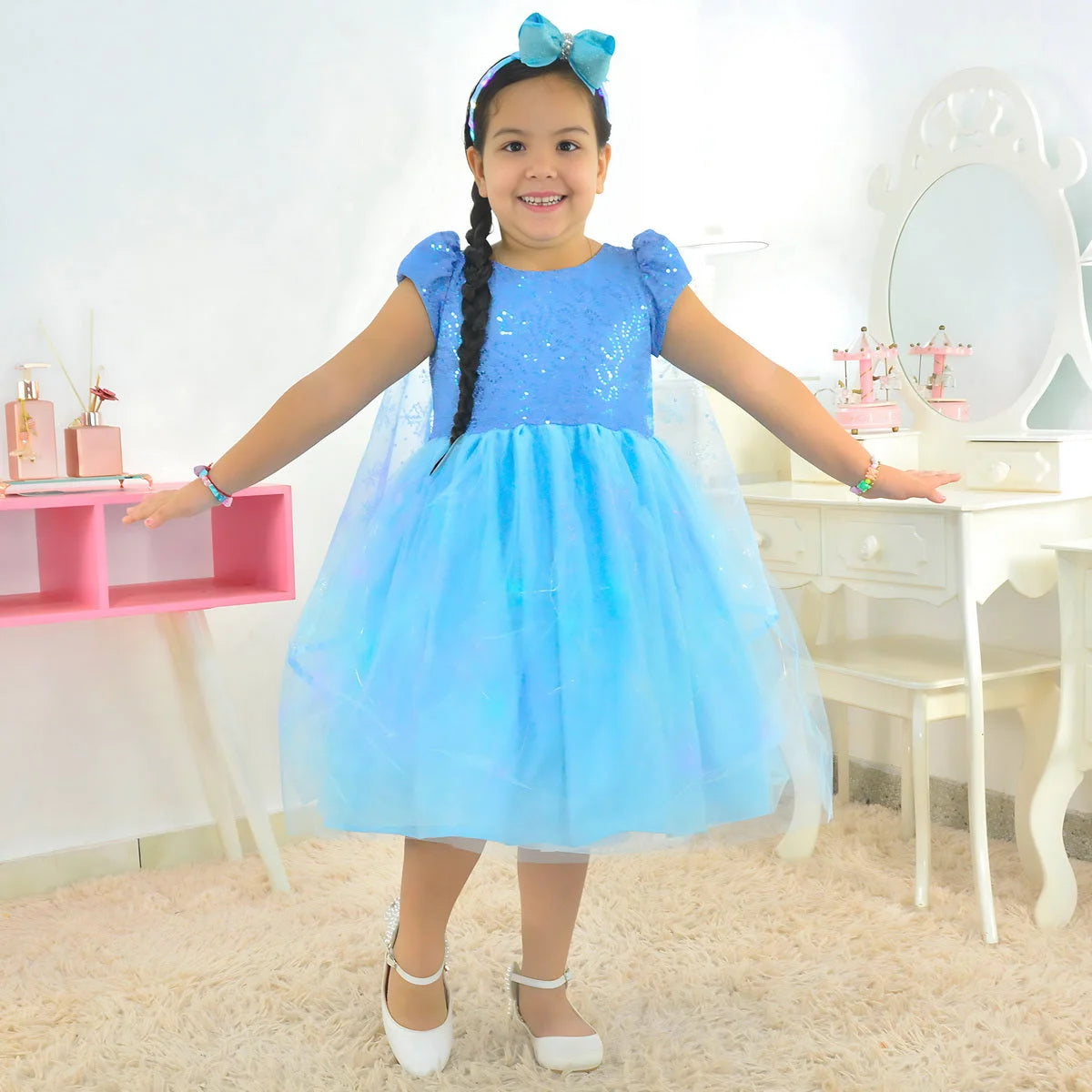 Elsa Dress with LED Cape and Twinkling Tiara