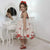 floral dress beige + Hair Bow + Girl Petticoat Clothes Birthday Party - Dress