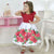 Floral Party Dress White and Red For Baby and Girl - Dress