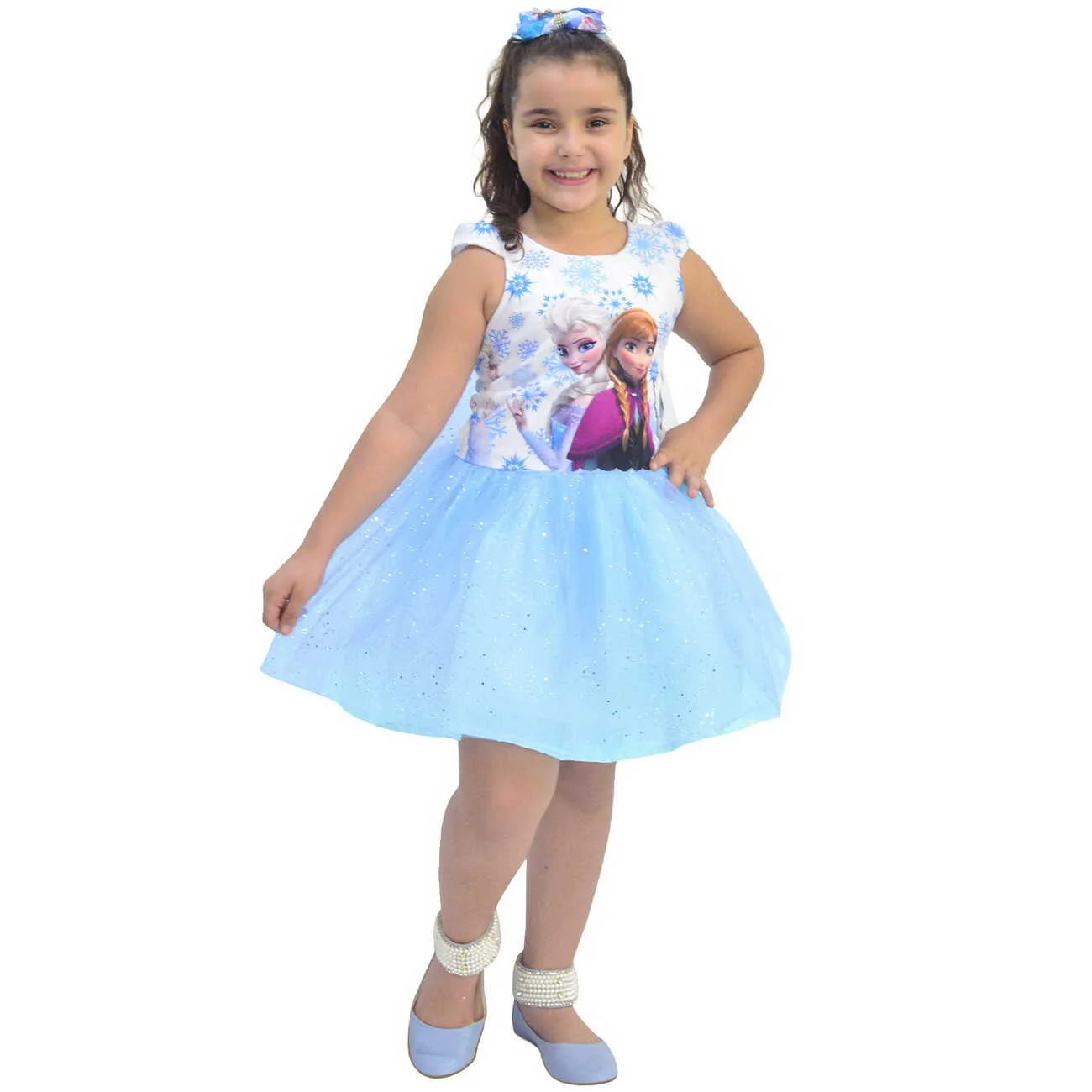 Disney Frozen Elsa Princess Anna Little Girls Tulle Dress Toddler to Little  Kid - Walmart.com