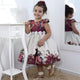 Girl floral dress wine and white, birthday party