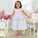 Girl Formal Dress Pink Bust and Striped Skirt, For Baby and Girl