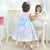 Girl Formal Dress Striped Bust and Floral Skirt + Hair Bow - Dress