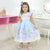Girl Formal Dress Striped Bust and Floral Skirt + Hair Bow - Dress