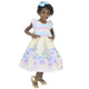 Girl Formal Dress Striped Bust and Yellow Floral Skirt, For Baby and Girl