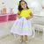 Girl Formal Dress Yellow Bust and Striped Skirt For Baby and Girl - Dress
