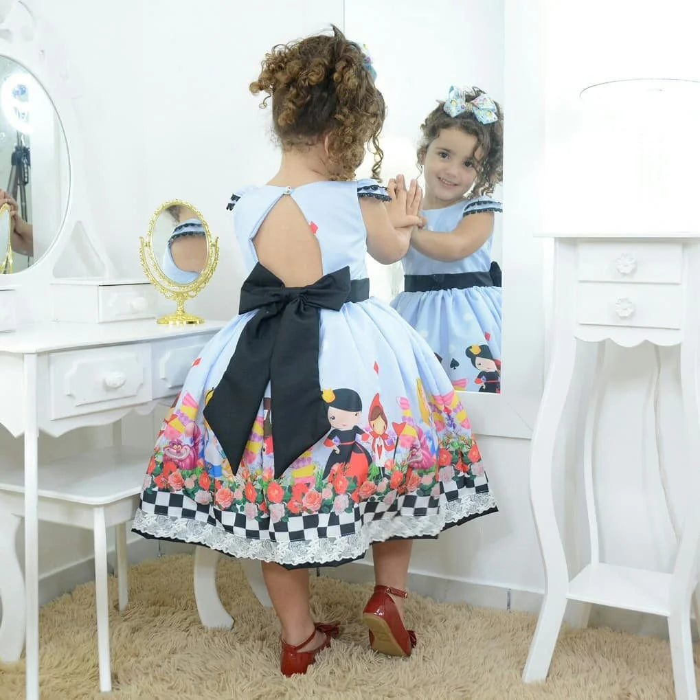 Girl's Alice in Wonderland Dress, Birthday Party 7 US Numeric