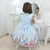 Girl’s Alice In Wonderland dress + Hair Bow + Girl Petticoat Clothes Birthday Party - Dress