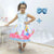 Girl’s Alice In Wonderland dress with pearl embroidery birthday party + Hair Bow + Girl Petticoat Birthday Baby Girl - Dress