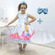 Girl's Alice In Wonderland dress with pearl embroidery, birthday party + Hair Bow + Girl Petticoat, Birthday Baby Girl