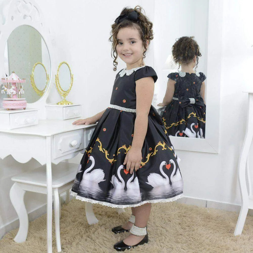 Girls' Black Dress Swans's Lake