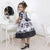 Girl’s black floral dress with pearl embroidery + Hair Bow - Dress