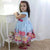 Girl’s blue dress with cupcake cakes and candy + Hair Bow + Girl Petticoat Birthday Baby Girl - Dress