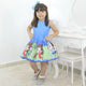 Girl's blue dress Luccas Neto and Gi theme, birthday party