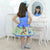 Girl’s blue dress Luccas Neto and Gi theme + Hair Bow - Dress
