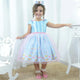 Girl's dress with butterflies and pink tulle on the skirt, formal party
