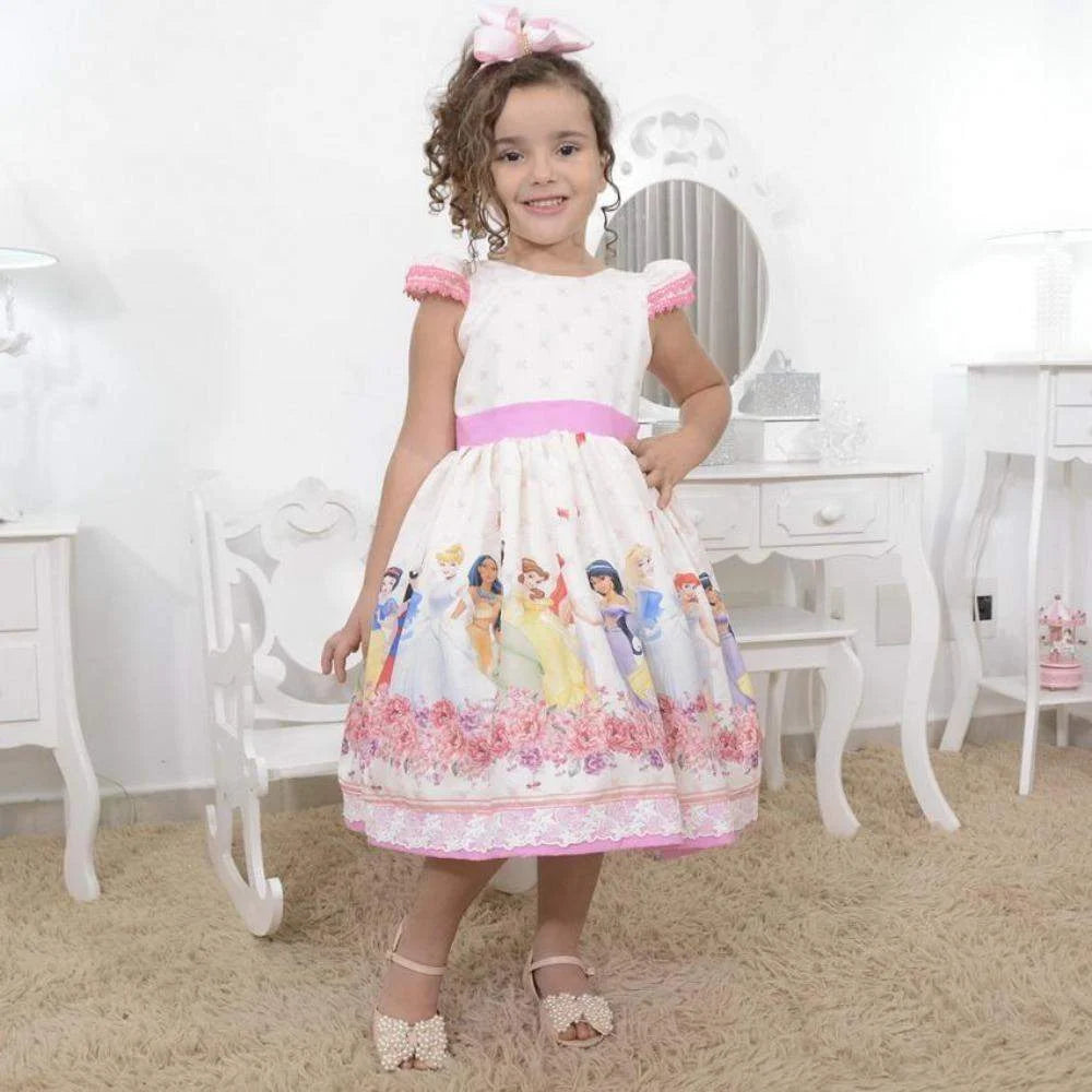 Vestido de princesa Disney con lazos extraíbles Atuendo de