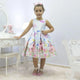 Girl's Dress, enchanted garden bird house with clouds, Birthday Party