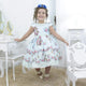 Girl's dress enchanted garden and birds with pearl embroidery, formal party