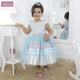 Girl's dress enchanted garden blue tiffany and tulle on the skirt, formal party