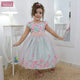 Girl's dress enchanted garden floral light green and tulle on the skirt, formal party