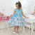 Girl’s dress green with white daisies and dragonflies birthday party - Dress