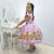 Girl’s dress June farm dance quadrille pink farm party + Filo Skirt + Hair Bow - Dress
