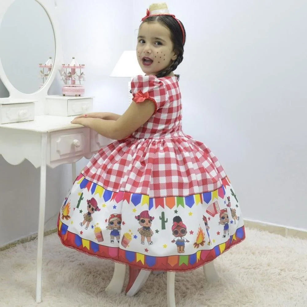 quadrille dress BODE Tank in Red inner lining in morim fabric with filo layer The Quadrille dress, a handmade