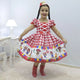 Girl's dress Lol surprise doll June farm dance quadrille chess red, birthday party