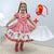 Girl’s dress Lol surprise doll June farm dance quadrille chess red + Filo Skirt + Hair Bow - Dress