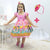 Girl’s dress Lol surprise doll June farm dance quadrille pink + Filo Skirt + Hair Bow - Dress