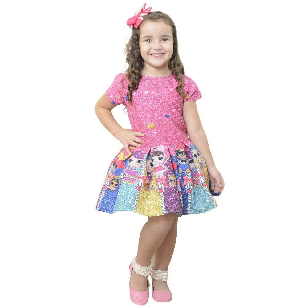 lol birthday dress Girl's dress Lol surprise glitter confetti, birthday party 2T US numeric