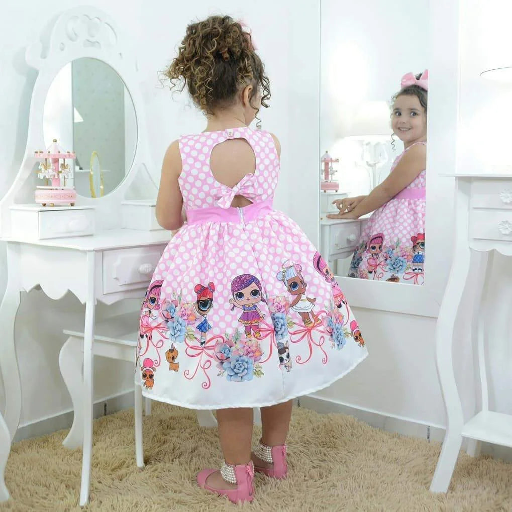 Girl's dress Lol surprise pink, birthday party 6-12 months US numeric