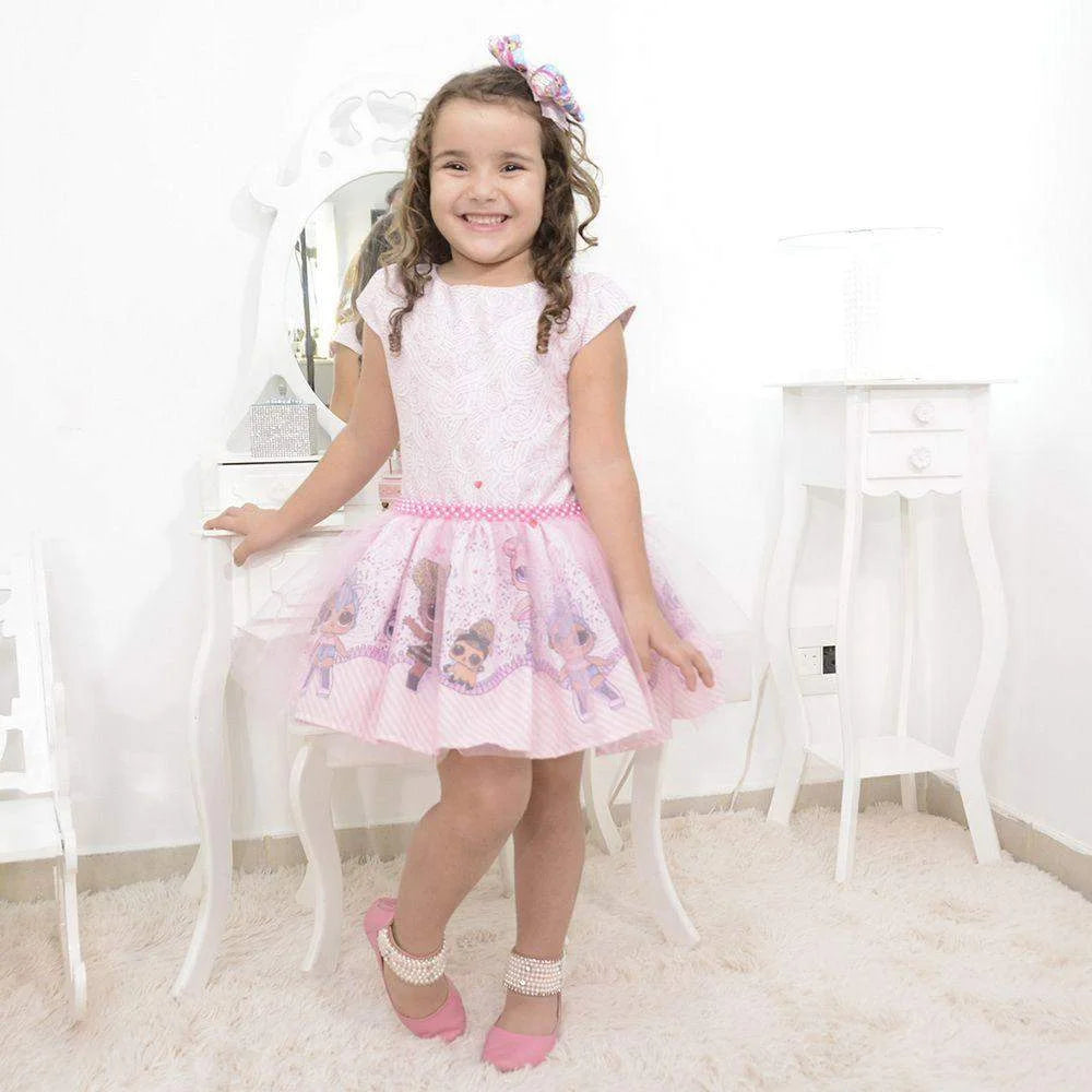 Lol Surprise Girl's Dress with Pink Tulle Skirt