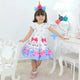 Girl's dress Lol Surprise Unicorn theme + Headband + Girl Petticoat, Birthday Baby Girl